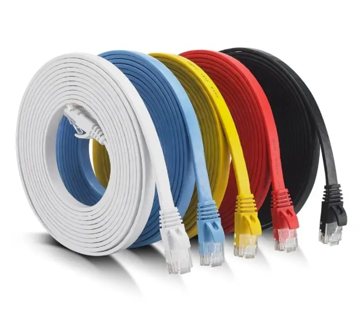 Wholesale 2021 Black White Ultra Slim Cat6 Ethernet Cable RJ45 Computer LAN Internet Flat Network Cable Cord For Computer