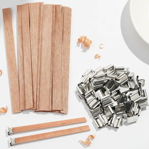 Mèche en <span class=keywords><strong>bois</strong></span> pour la fabrication de bougies, flamme naturelle crépitante, combustion propre, <span class=keywords><strong>bois</strong></span> plat, fournitures artisanales, vente en gros - Product Image 6