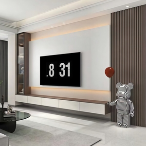 Panneau mural rainuré WPC 168*23MM, panneau de décoration intérieure, panneau mural en fibre de bambou, revêtement composite bois-plastique pour la décoration de la maison - Product Image 5