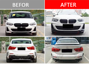 Difusor trasero de labio delantero estilo F52 a MP con puntas de escape alerón trasero <span class=keywords><strong>2018</strong></span> + Kit de carrocería para <span class=keywords><strong>BMW</strong></span> 1Series 114i <span class=keywords><strong>116i</strong></span> 118i 120i 130i 135i - Product Image 2