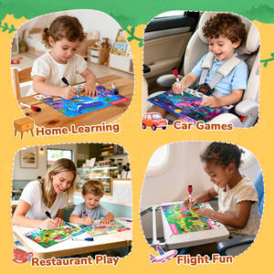 Joycat Cahier d'activités réutilisable pour enfants, livre de jeu, <span class=keywords><strong>apprentissage</strong></span> préscolaire, cartes de recherche et de découverte, affiche en papier offset - Product Image 5