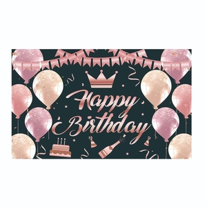 Durable gran poliéster feliz cumpleaños banner <span class=keywords><strong>rosa</strong></span> para niña - Product Image 5