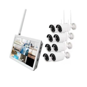 HJSCCD Hongjin 8CH 1080P Wifi NVR <b>CCTV</b> <b>Camera</b> Kit With 10.1-inch LCD Screen H.264 Compression <b>Outdoor</b> Use - Product Image 1