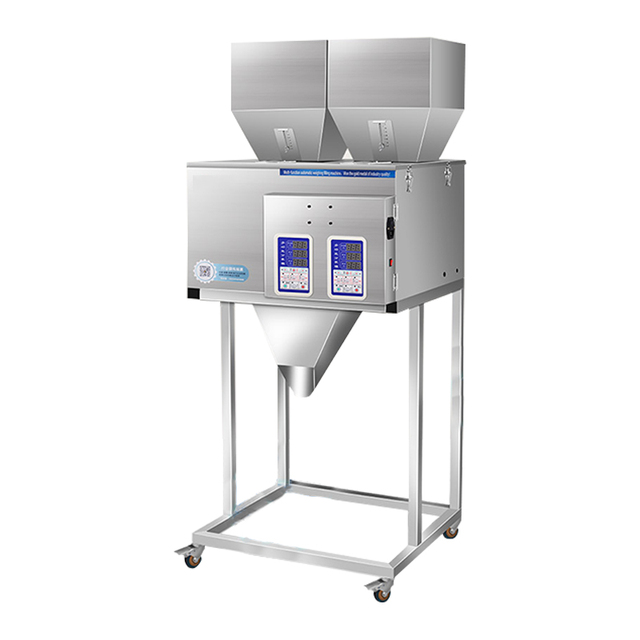 Double Head Automatic Spice Grains Coffee Tea Powder Filler Dispenser Vertical Granule Filling Weighing Packing Machine