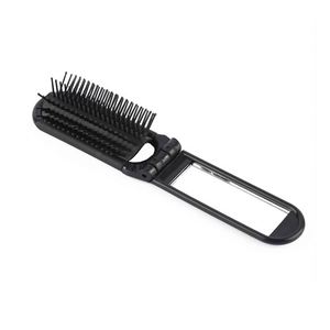 <b>Hot</b> Sale Custom Logo Printed New Design Top Quality Fashion Fold Portable Ribs Shape Hair Brush <b>Comb</b> With Mirror - Product Image 4