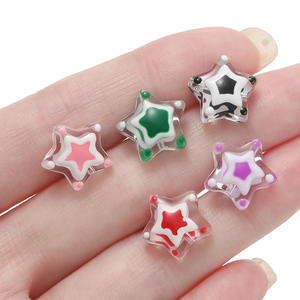 6,5*13*13,5mm 3D pintado a mano cristal joyería cuenta Navidad estrella cuentas de vidrio - Product Image 2