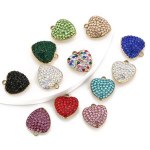Colgante de Corazón de Acero Inoxidable con Diamantes de Imitación, Fornituras de Joyería DIY, Accesorios para Pendientes y Collares, Venta al por Mayor - Product Image 1