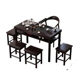 Solid Wood Tea <b>Table</b> And Chair <b>Set</b> <b>4</b> Piece Modern Chinese Style Zen Tea Ceremony <b>For</b> <b>Small</b> Apartments Living Room - Product Image 5