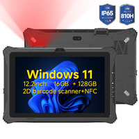 Tableta Robusta con Windows I7 de 12 Pulgadas, Industrial, IP65, Resistente al Agua, 5G, Escáner de Código de Barras 2D, GPS, BT, RJ45, DB9, USB 2.0 para Almacén