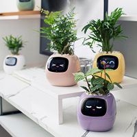 Pot de fleurs intelligent Mimi avec capteur IA, interaction faciale, application, animal de compagnie numérique, auto-arrosage, petit pot de fleurs