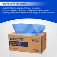 Lingettes absorbantes d'huile WIPESTAR, 100% PP réutilisables, 150 pièces/boîte, chiffon non tissé Meltblown, 70 g/m², chiffons de nettoyage d'huile industrielle
