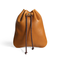 Porte-monnaie unisexe rétro en cuir véritable, pochette portable à cordon pour pièces de monnaie, clés, cartes, écouteurs, etc.