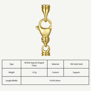 Vfook Tùy Chỉnh Tôm Hùm Clasp Với End Cap Bất Vàng 14K 18K Vòng Cổ Vòng Đeo Tay Kết Nối Của Phụ Nữ Người Đàn Ông Của Đồ Trang Sức Làm Clasp - Product Image 2