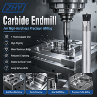 Fraise à queue carrée ZHY Extreme Tough Carbide CBN CNC à 4 cannelures pour le finissage des moules