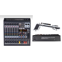 Console de mixage audio numérique Bluetooth professionnelle à 6 canaux avec effets mathématiques DSP intégrés, interface USB en direct, console de mixage audio