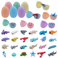 Set de Huevos Sorpresa con Figuras Articuladas de Animales Marinos Impresas en 3D, Mini Kit de Juguetes de Criaturas Oceánicas para Niños, Recuerdo de Fiesta, 24 Piezas