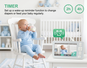 7"Tuya AI Baby Monitor 1080P Dual WiFi 6000mAh Long <b>Range</b> Pan Tilt Audio Smart Video Privacy Protection Mode OEM/ODM - Product Image 3