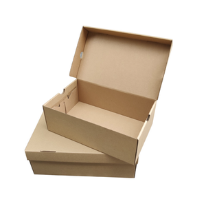 Integrated Flip-top Eco-Friendly <b>Recyclable</b> Portable Shoe <b>Box</b> Made Corrugated Kraft Paper Self-locking Closure No Adhesive - Product Image 1