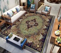 Tapis moderne réversible en polyester à motif floral bohème, fabriqué à la machine, pour salons – Convient aux animaux domestiques, antidérapant, écologique et rembourré
