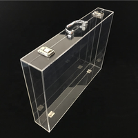 Valise en acrylique transparente personnalisée avec poignée, valise en acrylique personnalisée avec serrure