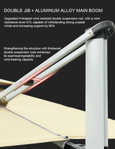 Nouveauté Parasol de patio <span class=keywords><strong>en</strong></span> porte-à-faux à commande hydraulique de 10 pieds Parasol d'extérieur solide pour cour hôtel et plage <span class=keywords><strong>en</strong></span> vente - Product Image 4
