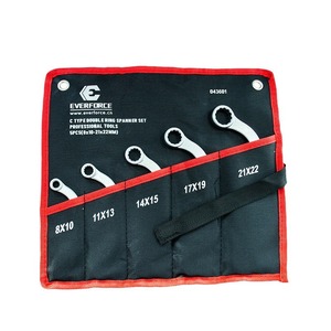 Everforce C Type Double Ring <b>Spanner</b> Set 5pcs 8x10 11x13 14x15 17x19 21x22mm Metric Professional <b>Tools</b> - Product Image 5