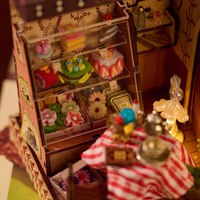IIECREATE Maison en bois 3D pour adultes, puzzle miniature, artisanat en bois, modèle de bricolage, ensemble de jouets, échelle 1:24, écologique, fait à la main