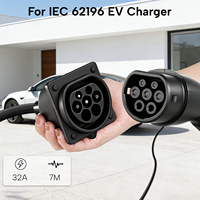 Nouveau câble d'extension de charge pour véhicules électriques Type 2 vers NACS, 32A, 7M, 250V AC, pour véhicules électriques standard NACS