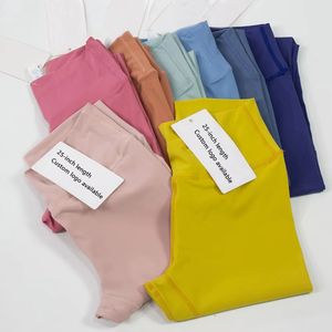 Leggings de sport pour femmes <span class=keywords><strong>Lulu</strong></span>, nouvelle conception, logo personnalisé, nylon élastique, taille haute, ajustés, sans couture, effet seconde peau, yoga, gym, grandes tailles - Product Image 1