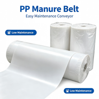 Vente en gros de bande transporteuse pour fumier de volaille en PP, taille standard, imperméable, spécifications personnalisées, bande transporteuse pour bétail