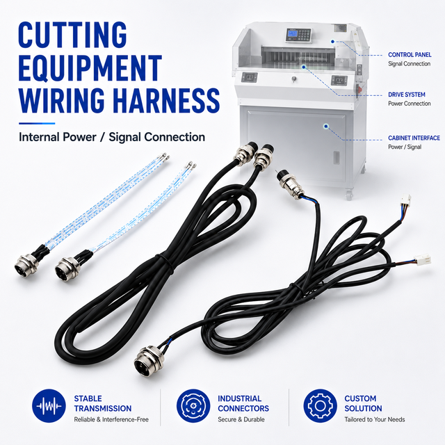 Custom Wire Harness for Paper Cutting Machine Industrial Cutter Control Board Power Signal Cable Assembly