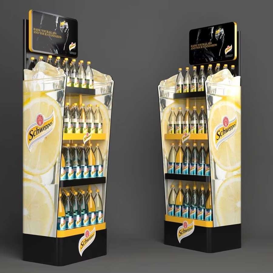Durable Custom Metal Beverage Display Rack for Retail Shops Ideal for Bottled Wine & Drinks — view 1