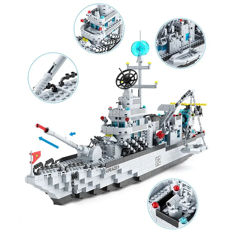 군사 시리즈 항공기 선박 USS 미주리 전함 모함 세트 빌딩 블록 미사일 구축함 모델 키트 벽돌 장난감