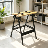 Banc de travail pliable portable YS Brand pour le travail du bois, avec construction en acier et bois, revêtement poudré