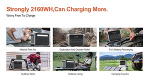 ג 'ופו 2400w תחנת בנק כוח סולארי נייד lifepo4 ליתיום סוללה מחנאות עצמית יצירת מערכת חשמל - Product Image 5