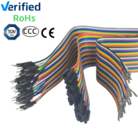 كابل شريطي ملون OEM من دوبونت 2.54 مم 2~40 سن أنثى 10 سم للسيارات بغلاف PVC مقاوم للماء IP68 موصل نحاسي 50 فولت