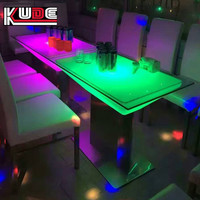 Table LED rectangulaire étanche, table lumineuse à changement de couleur en plastique PE pour KTV, club, restaurant, événement, salon