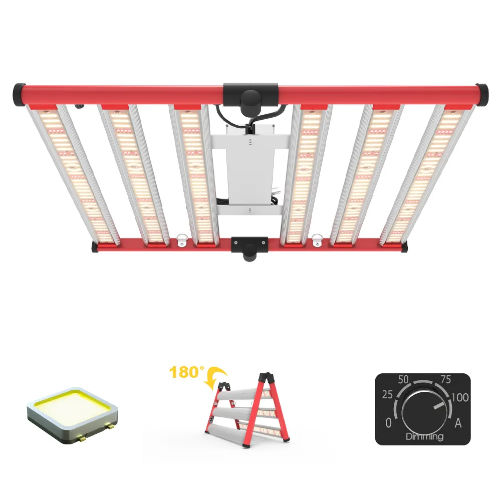 Coltiva la luce LED serra IR UV 6 Bar qualità alta resa 2.5g spettro completo rosso bianco serra piantagione medica 864 pezzi LED