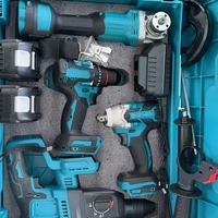 Ensemble d'outils sans fil professionnels LONSLEY 21V, 4 outils, 4 batteries, 2 chargeurs, étui