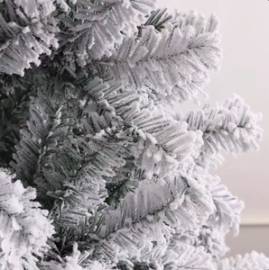 Albero di Natale Artificiale Floccato con Luci LED Bianco Caldo, Effetto Neve, per Interni, Decorazione Natalizia per Casa e Soggiorno - Product Image 5