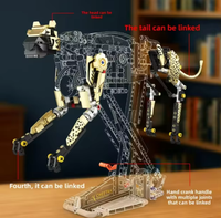 Ensemble de blocs de construction en plastique ABS de plus de 700 pièces, modèle d'animal guépard, jouet éducatif pour les enfants de 7 à 14 ans, unisexe, échelle 1:24