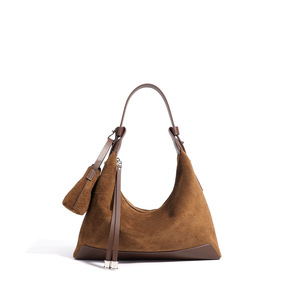 Sac à main bandoulière vintage en cuir véritable haut de gamme, design élégant et simple, fermeture éclair, polyvalent, avec une seule bandoulière - Product Image 1