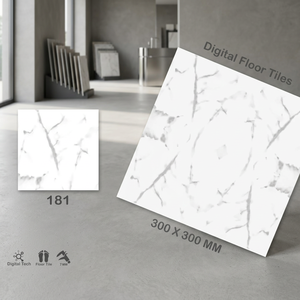 Carreaux de sol en céramique émaillée imprimés numériquement Vistaar Brand Dark Design 12x12 pouces, imperméables pour salle de bain - Product Image 4