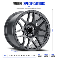 Jantes en alliage forgé tout-terrain à rayons en Y avec anneau de verrouillage pour camion et SUV, 12 13 14 15 16 17 18 19 20 21 22 23 24 pouces