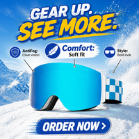 Masque de ski/snowboard OTG compatible myopie, anti-buée, double lentille, protection UV400, monture TPU, sangle réglable, triple ventilation