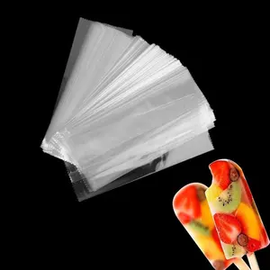 Factory Supplied Low MOQ Food Grade Clear Back Sealing Plastic Frozen Ice Cream Pop Popsicle Packaging Bag