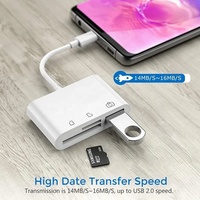 Lecteur de cartes SD/CF/TF 3-en-1 USB C Cantell avec installation externe