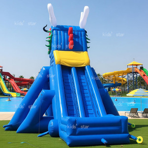 สวนสนุกเป่าลมกลางแจ้งสำหรับใช้บนบกและในน้ำ พร้อมสระว่ายน้ำ วัสดุ PVC รับน้ำหนักได้ 100-500 กก. รองรับผู้โดยสารมากกว่า 10 คน - Product Image 5