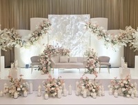 Arche de mariage moderne pour jardin extérieur, support de toile de fond avec lumières LED, matériau PVC pour la décoration de mariage et de fête