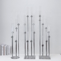 Chemin de Table 8 Bras 5 Têtes Chandeliers Dorés Décoration de Mariage Centres de Table Porte-Bougies Chandeliers avec Acrylique
